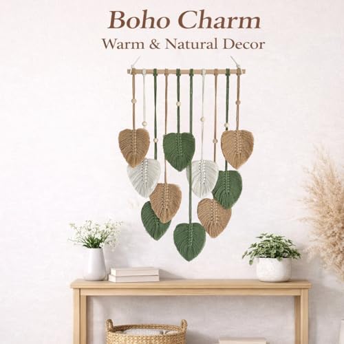 Macrame Wall Hanging / Green / 15.7 x 36