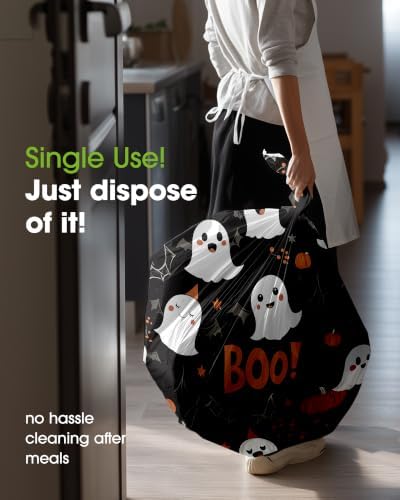 Pureegg Plastic Table Cloth Disposable 54x108 Inch 10 Pack Halloween Black