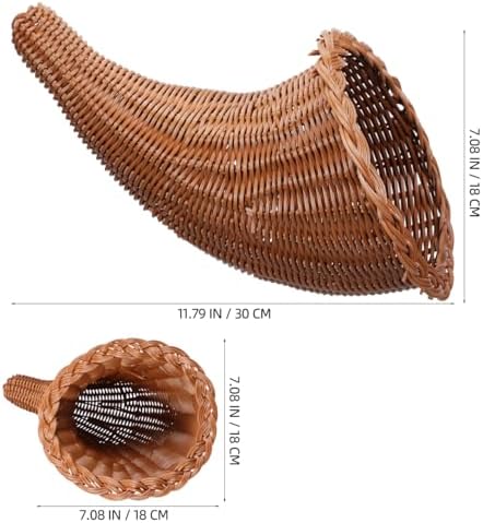 Gadpiparty Large Cornucopia Basket Wicker Grapevine Fall Basket Snack for Thanksgiving Christmas Harvest Table Centerpiece Party Decorations