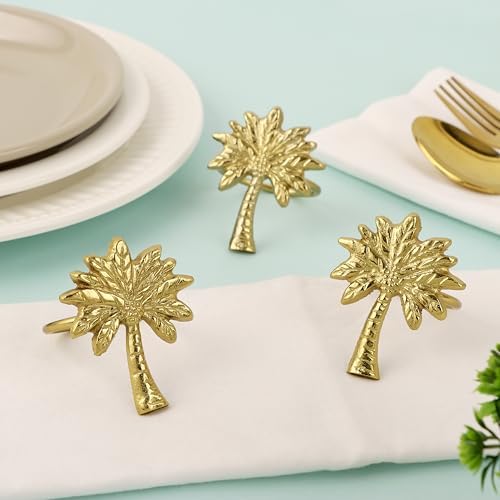 Alpha Living Home Metal Napkin Rings, Gold, Set of 12