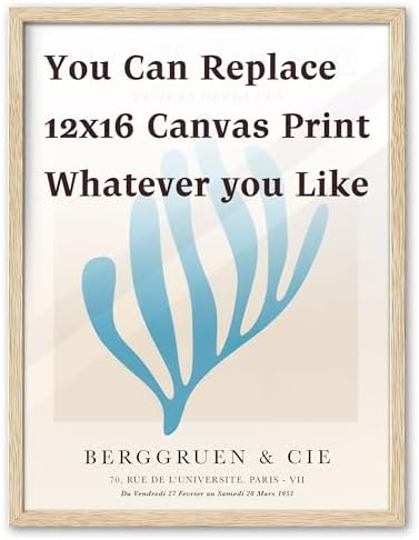KensTro 12x16 Oak Picture Frames Set of 3 with Blue Art Prints