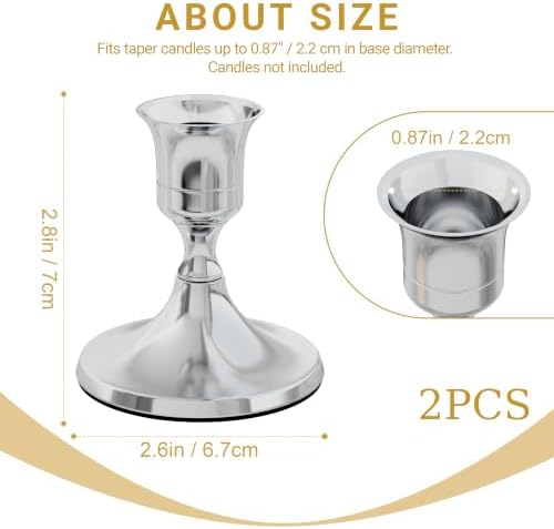zeochyni Silver Taper Candle Holders Set of 2