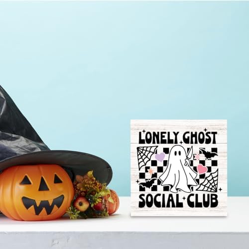 Cute Halloween Ghost Sign Decor Decorations for Home Office