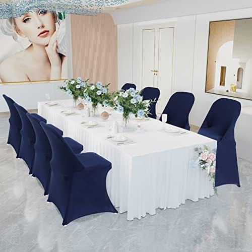 HAINARverS Stretch Spandex Folding Chair Covers 30PCS Navy Blue