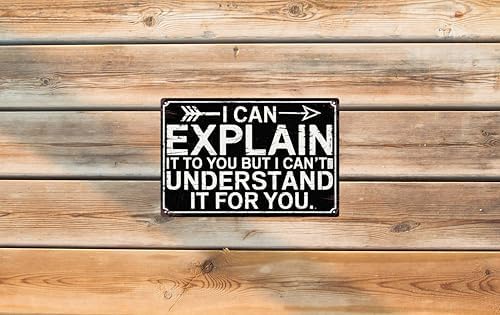 Funny Sarcastic Engineer Office Wall Sign Can Explain It To You But Cant Understand It For You Plaque 8x12 in Metal Sign Room Decor Gift For Friends