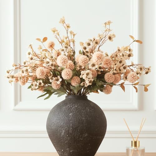 Beige Silk Flower Arrangements Decor, Large Floral Centerpieces For Tables