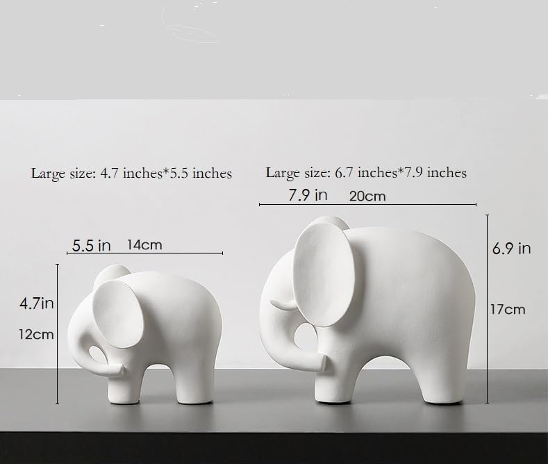 Modern Simple Ceramic White Elephant Living Room Home Office Decoration / Small White Elephant