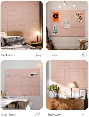 Fluxynara Felt Bulletin Board & Cork Board Alternative, Pink