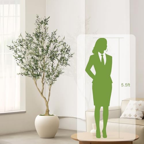 LYERSE Olive Trees Artificial Indoor 7ft, Large Branches, Lifelike Fruits