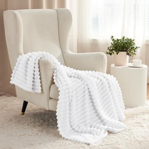 Bedsure Soft Twin XL Blanket for Bed Dorm Bright White 66"x90"