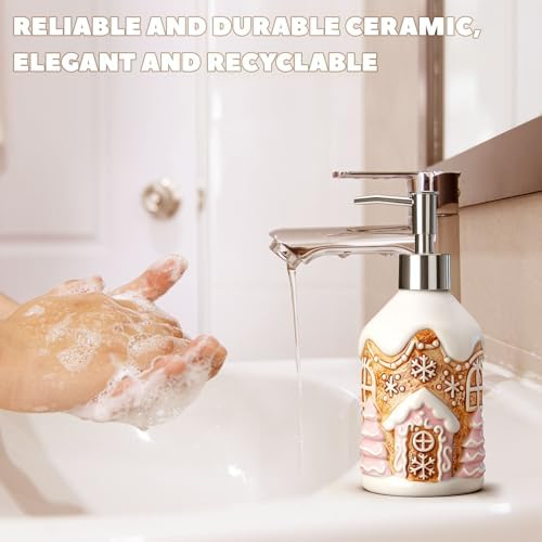 Potchen Gingerbread House Soap Dispenser Ceramic Pump Bathroom Decor