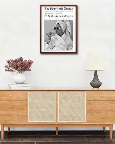 EcoHest 12x16 in I'll Be Ready in 5 Minutes Newspaper Framed Wall Art