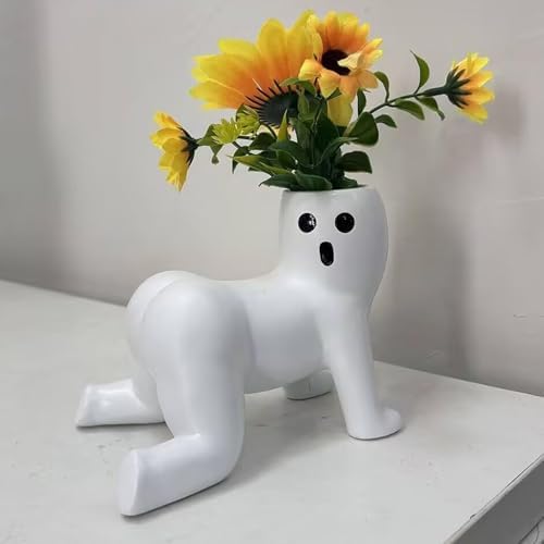 Elegant Ghost Planter Hip Flower Pot Funny Air Plant Display Hip-Shaped 3D Printed Material Ghost Tabletop