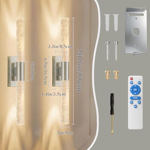 camuucci Battery Operated Wall Sconces Set of 2, Rechargeable Wall Lights