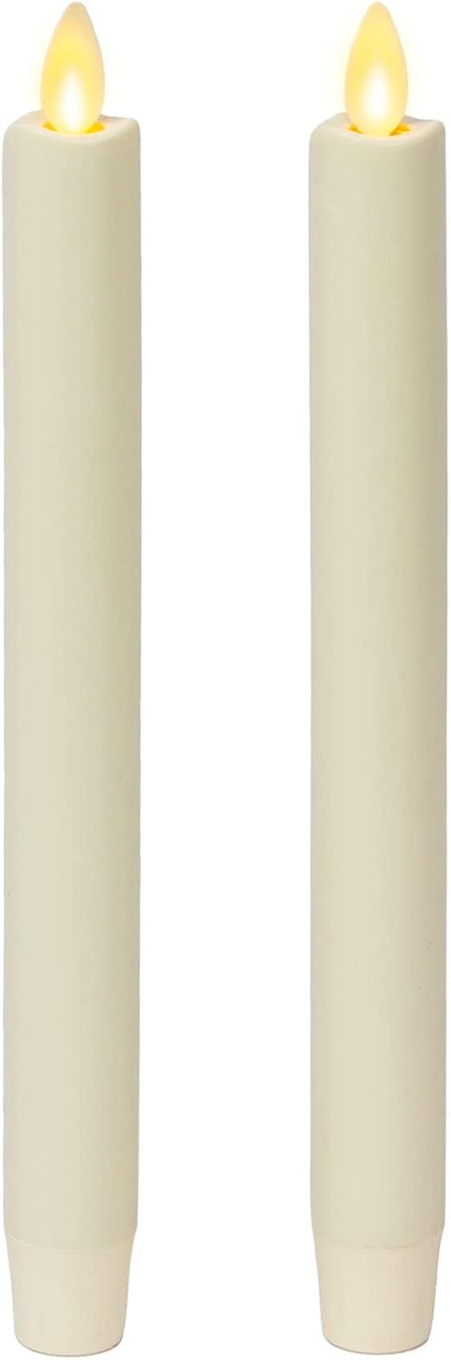 Homemory 12 Pcs Window Candles with Sensor Dusk to Dawn, White Light Electric Window Candle, Christmas Fake Candles Battery Operated, Led Candlesticks with Black Holders for Xmas Holiday Decor