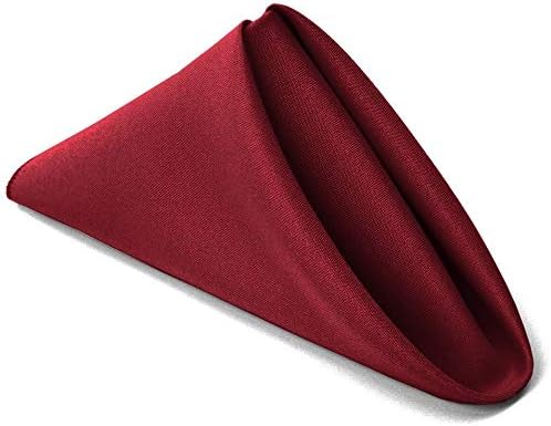 TableLinensforLess Pack of 6, Maroon/Dark Green Christmas Cloth Napkins, Size 20in.x 20in. Polyester Poplin Napkins with Hemmed Edges, Machine Washable Napkins Ideal for Parties, Weddings and Dinner