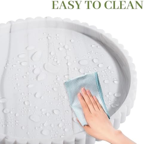 Round Bathroom Tray Perfume Organizer Coffee Table Decor, 10" Marble