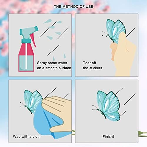Horaldaily 67 PCS Spring Summer Window Cling Sticker, Tulip Butterfly Flower Decal for Home Party Supplies Shop Glass Display Decoration
