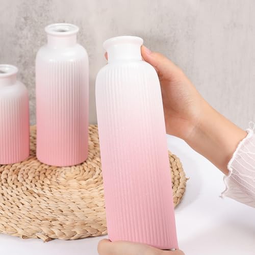 Small Ceramic Vase / Gradient Pink / Set of 3