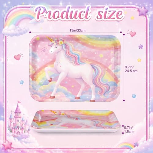4 Pieces Unicorn Serving Trays Melamine Platters