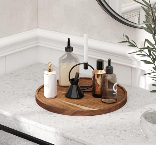 VERTORGAN Acacia Wood Serving Tray,11.8 Inch Decorative Trays,Home Decor