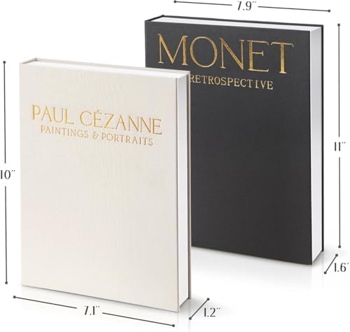 Faux Decor Book Storage Box for Decoration / Grey&beige - Mid Century / 2 Book Set / Set of 2