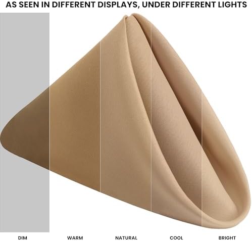 Utopia Home [24 Pack, Beige] Cloth Napkins 17x17 Inches, 100% Polyester