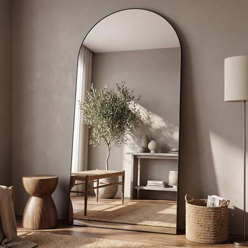 Antok 76" x34” Arched Full Length Mirror, Floor Mirror with Stand,Black