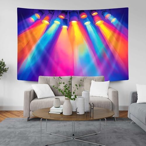 JAWO Illumination Themed Tapestry, 2026 VBS Wall Hanging, Rainbow Spotlight Decor for Vacation Bible School, Church Event, Kids Party Decor, 60X50 Inch
