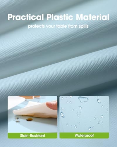 Pureegg Plastic Table Cloth Disposable 54x108 Inch 10 Pack, Baby Blue