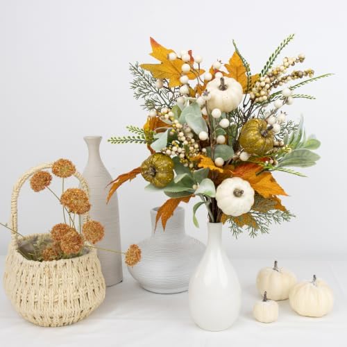 12 PCs Fall Flowers 17 Inches Fall Floral Stems Rustic Autumn Flower Picks