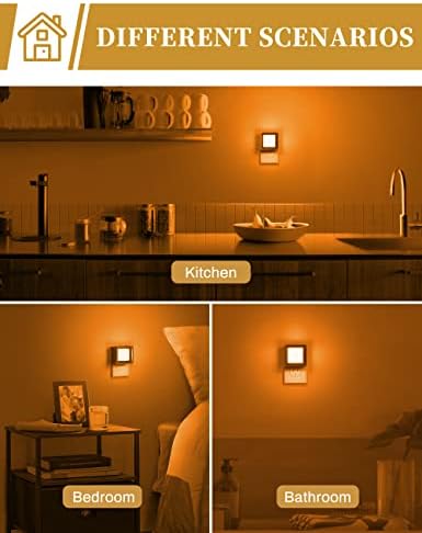 DORESshop Orange Night Light [2 Pack],Night Lights Plug Into Wall Halloween