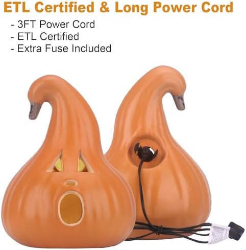 12" Jack O' Lantern - Halloween Pumpkin Decoration - Shatterproof Waterproof Pumpkin Safe for Indoor Outdoor - Perfect Halloween Party Favors - 12 Inch