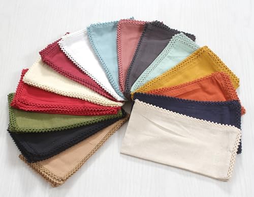 Accent Home Brown Lace Cloth Napkins, Set of 6, 18x18 Inches