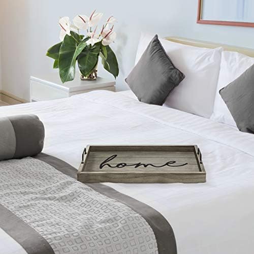 Elegant Designs HG2000-RGH Decorative Wood Serving Tray w/Handles, 15.50" x 12", Home