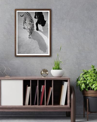 EcoHest 12x16 in Cheetah and Jaguar Walking Framed Wall Art