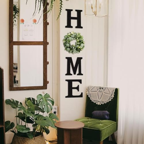 Pinkpum Wood Home Sign with Eucalyptus Wreath for O Home Decor Wall Decor