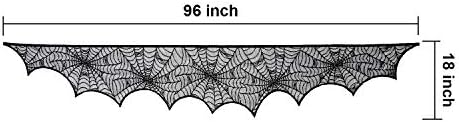 Blulu 2 Pieces Halloween Decoration Spiderweb Fireplace Mantle Scarf Cover