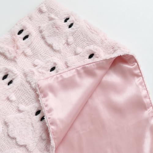 Artoid Mode Pink Soft Faux Fur Ghost Halloween Table Runner 13x72 Inch