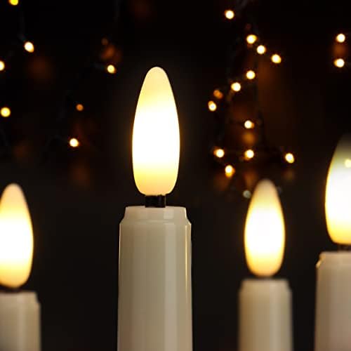 9 PCS Flameless Taper Candles Battery Operated, Realistic Flickering Window Candles with Daily Timer, Remote & Suction Cups Included,for Christmas Home Wedding Decor (Ivory)