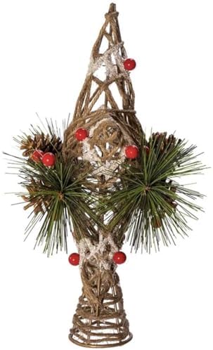 Kurt Adler 11-Inch Natural Star with Pinecones Treetop