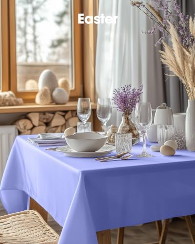 Pureegg Plastic Table Cloth Disposable 10 Pack, 54 x 108 Inch, Lavender