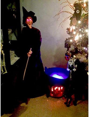 Halloween Party Mist Maker,Ultrasonic Water Pond Fountain Fogger 9 LED Red Yellow and Blue Light Flashes Aluminum Atomizer Air Humidifier for and Rockery Fish Tank Vase Birdbath Deco
