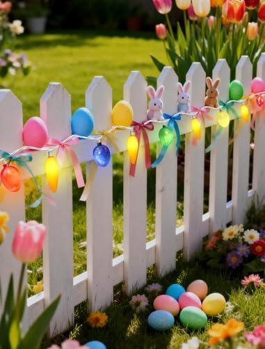 12Ft Connectable Easter String Lights, 20 LED Warm White Carrot