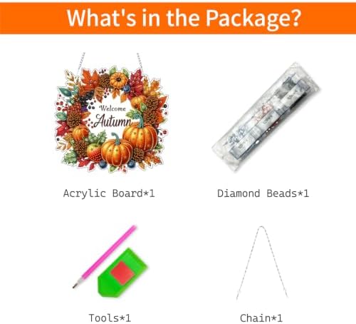 VODAPYC Welcome Autumn Diamond Art Hanging Kits for Adults