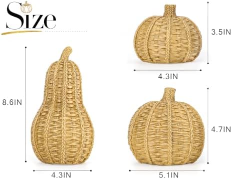 Fall Pumpkin Decorations, 3pcs Fall Decorations for Home
