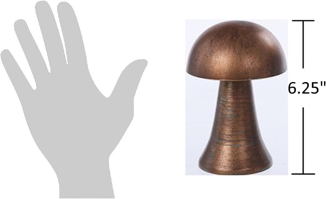 Vintage Style Metal Mushroom Sculpture / Bronze