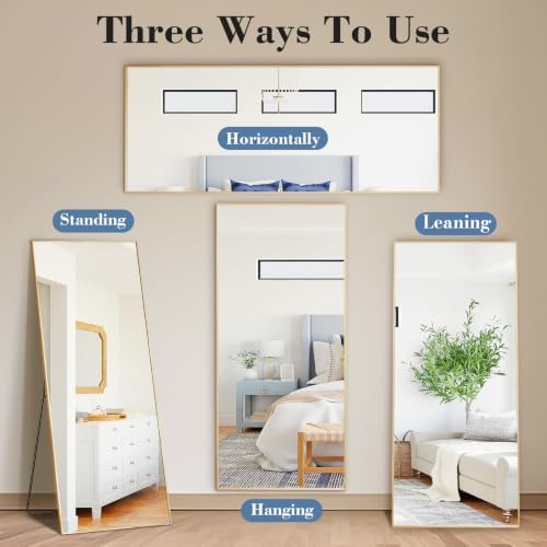 DUMOS 21"x56" Full Length Mirror with Stand, Full Body Floor Mirror