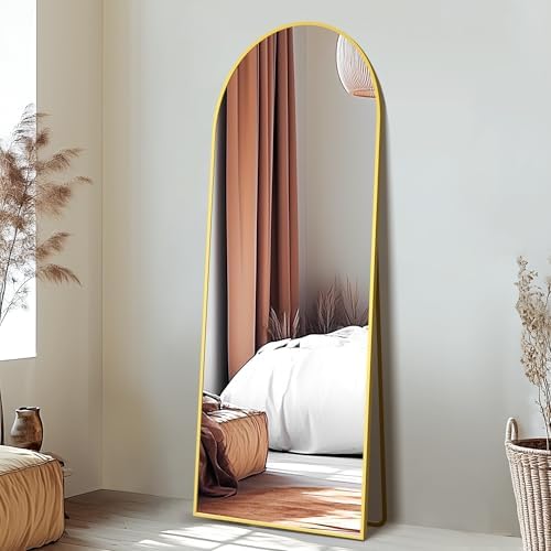 Delma Full Length Mirror, Large Floor Mirror for Wall, Bedroom, Bathroom, Living Room with Aluminium Frame (Stand, Arch