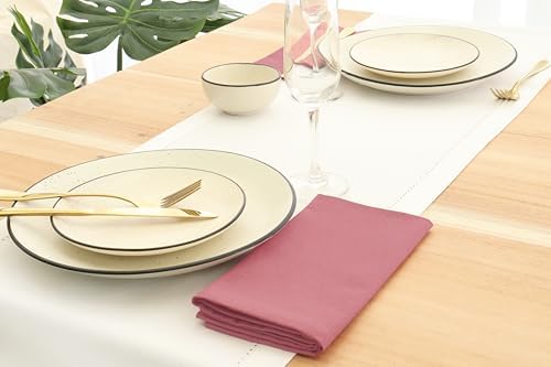 PurpleEssences Cloth Dinner Napkins 18x18 in Set of 12 - Dusky Rose